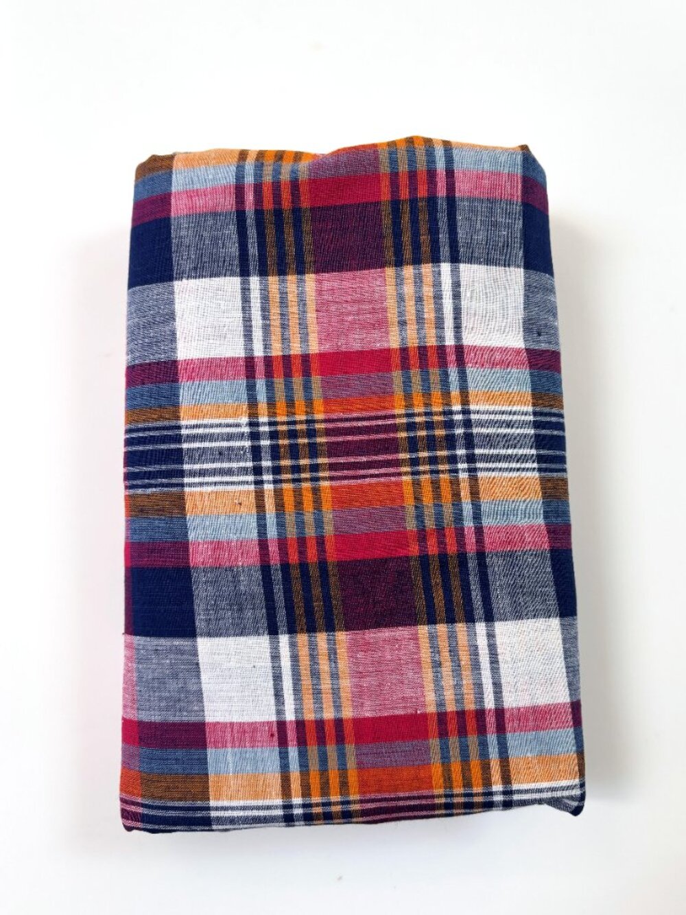 Cotton Madras Plaid Fabric 2 3/8 Yards 44" Wide Yardage